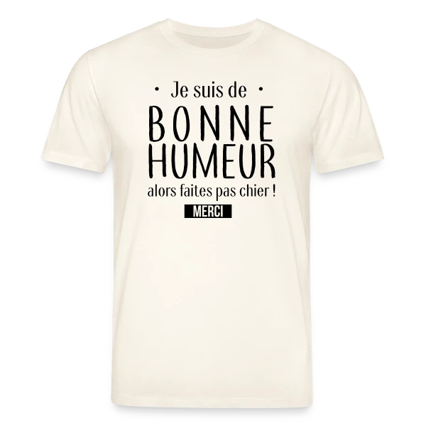 Maquette de T-shirt bio CREATOR Stanley/Stella Unisexe « Bonne Humeur : L'Afficher avec Style » à personnaliser