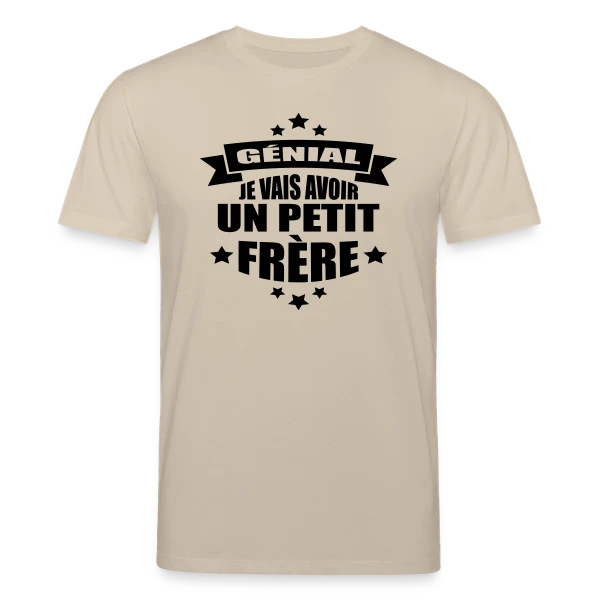 Maquette de T-shirt bio CREATOR Stanley/Stella Unisexe « Bientôt Petit Frère : L'Annonce Adorable » à personnaliser