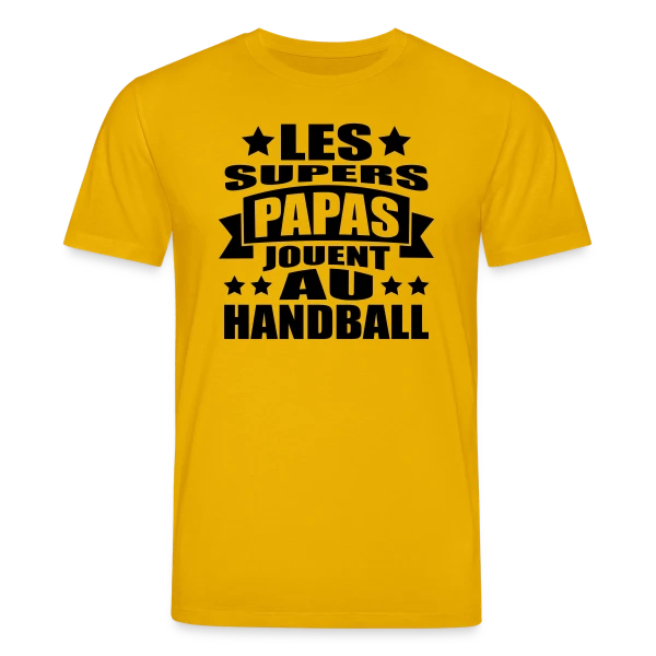 Maquette de T-shirt bio CREATOR Stanley/Stella Unisexe « Papa Handball : Le Super Papa des Terrains » à personnaliser