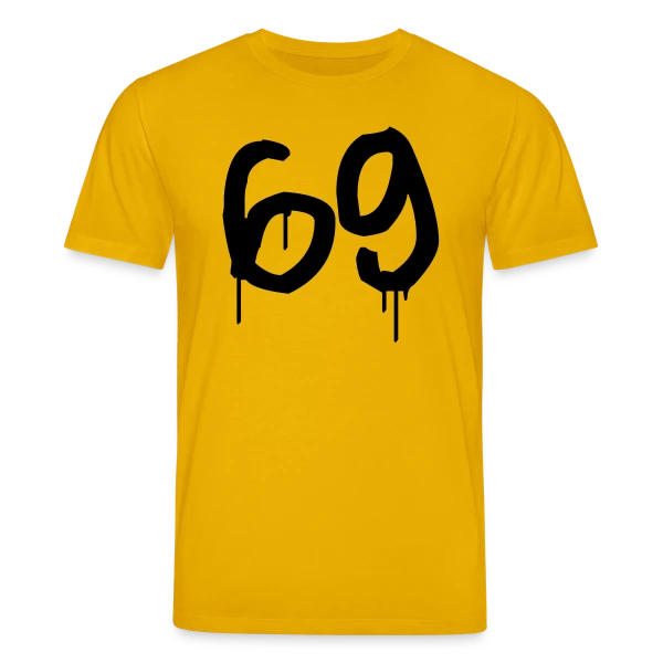 Maquette de T-shirt bio CREATOR Stanley/Stella Unisexe « Numéro 69 Graffiti » à personnaliser