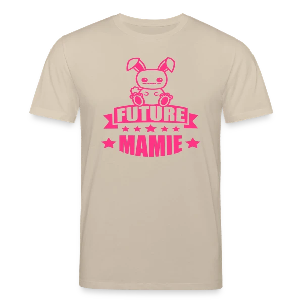 Maquette de T-shirt bio CREATOR Stanley/Stella Unisexe « Future Mamie : Annonce de Bonheur Imminent » à personnaliser