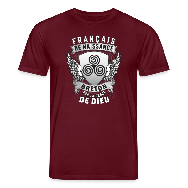 Maquette de T-shirt bio CREATOR Stanley/Stella Unisexe « Breton par la Grâce de Dieu » à personnaliser