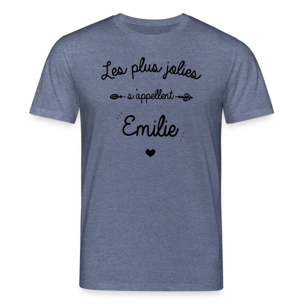 Maquette de T-shirt bio CREATOR Stanley/Stella Unisexe « Prénom 'Émilie' - Le Cadeau Personnalisé Idéal » à personnaliser