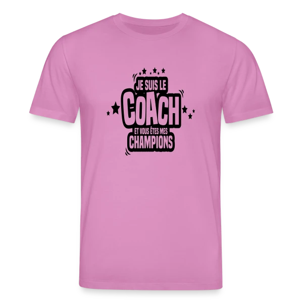 Maquette de T-shirt bio CREATOR Stanley/Stella Unisexe « Coach Humoristique : Je Suis Le Coach, Vous Êtes Mes Champions » à personnaliser