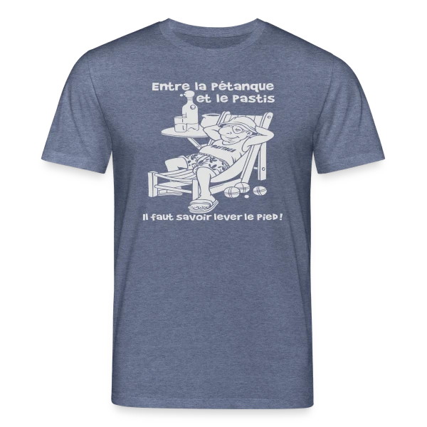 Maquette de T-shirt bio CREATOR Stanley/Stella Unisexe « Entre la Pétanque et le Pastis » à personnaliser