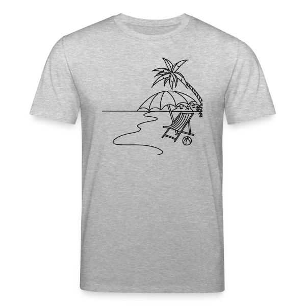 Maquette de T-shirt bio CREATOR Stanley/Stella Unisexe « Scène de Plage Minimaliste » à personnaliser