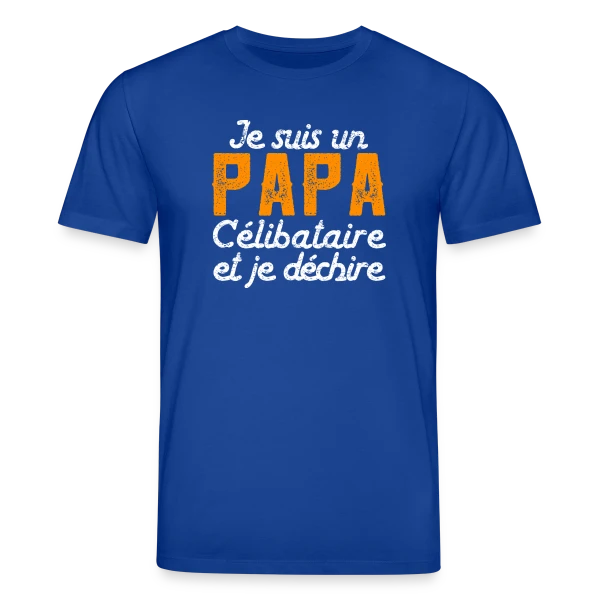 Maquette de T-shirt bio CREATOR Stanley/Stella Unisexe « Je Suis un Papa Célibataire et Je Déchire ! » à personnaliser
