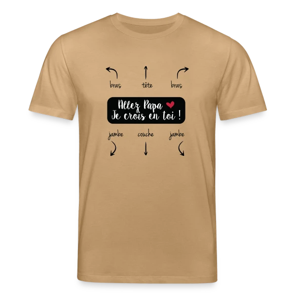 Maquette de T-shirt bio CREATOR Stanley/Stella Unisexe « Humour Papa : Allez Papa, Je Crois en Toi ! » à personnaliser
