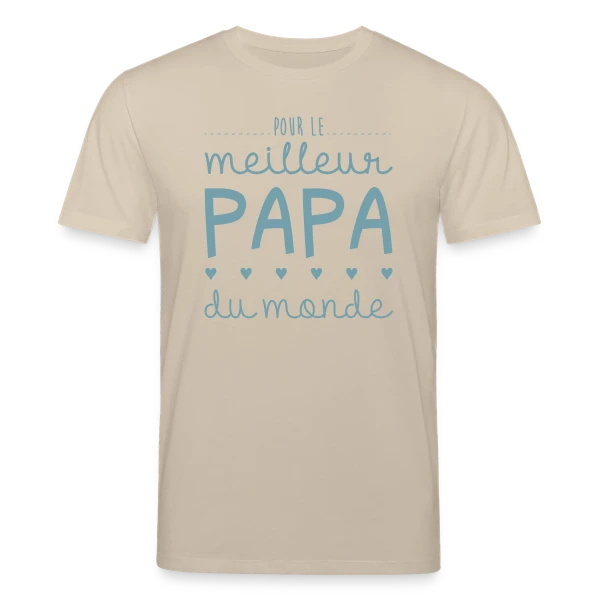 Maquette de T-shirt bio CREATOR Stanley/Stella Unisexe « Pour le Meilleur Papa du Monde - avec Cœurs et Amour » à personnaliser
