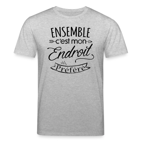 Maquette de T-shirt bio CREATOR Stanley/Stella Unisexe « 'Ensemble, notre endroit préféré' - Cadeau Amoureux » à personnaliser