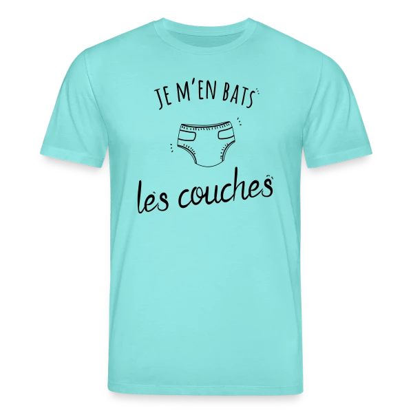 Maquette de T-shirt bio CREATOR Stanley/Stella Unisexe « Humour "Je M'en Bats Les Couches" - Idée Cadeau Drôle » à personnaliser