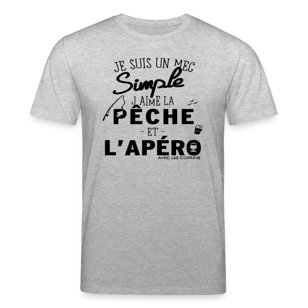 Maquette de T-shirt bio CREATOR Stanley/Stella Unisexe « "Pêche & Apéro" : L'Humour du Pêcheur Relax » à personnaliser