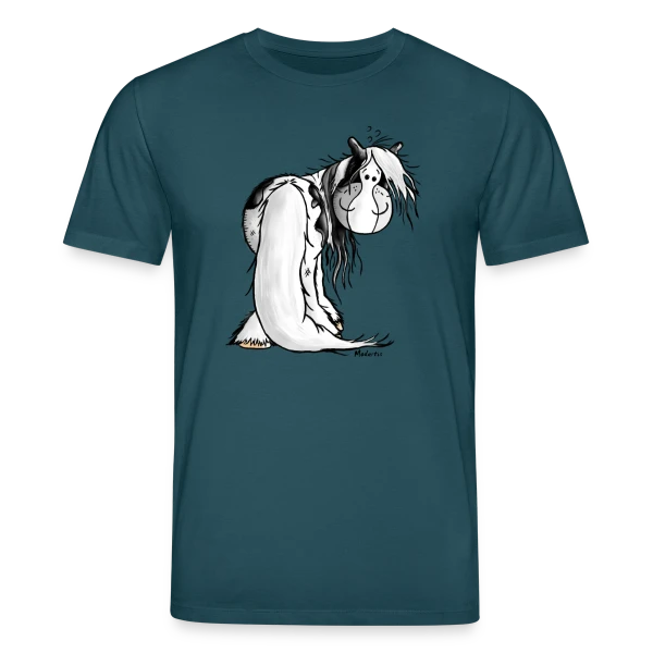 Maquette de T-shirt bio CREATOR Stanley/Stella Unisexe « Cheval Irish Tinker - Galop Joyeux Cartoon » à personnaliser