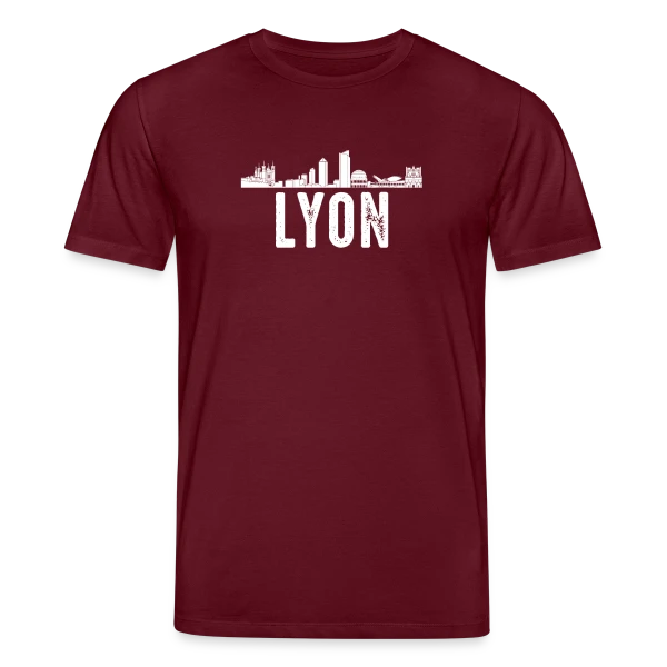 Maquette de T-shirt bio CREATOR Stanley/Stella Unisexe « Lyon Minimaliste Blanc » à personnaliser