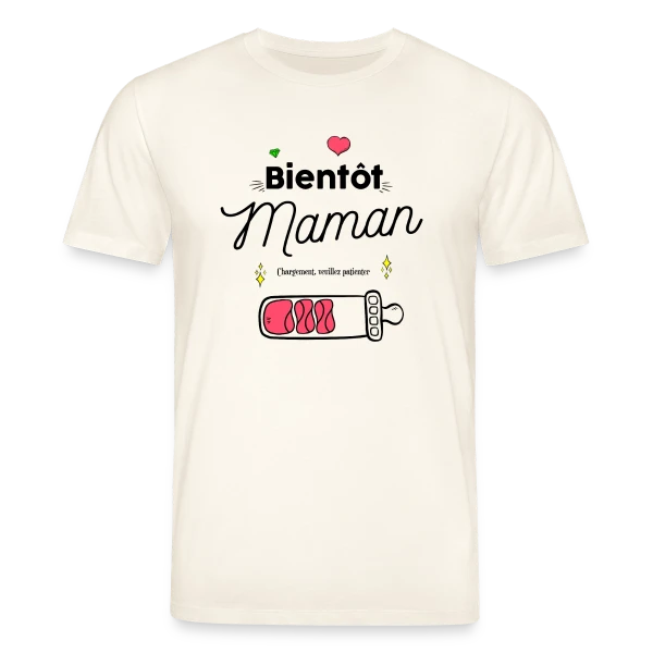 Maquette de T-shirt bio CREATOR Stanley/Stella Unisexe « Future Maman : Mon Cœur Bat Pour Deux » à personnaliser