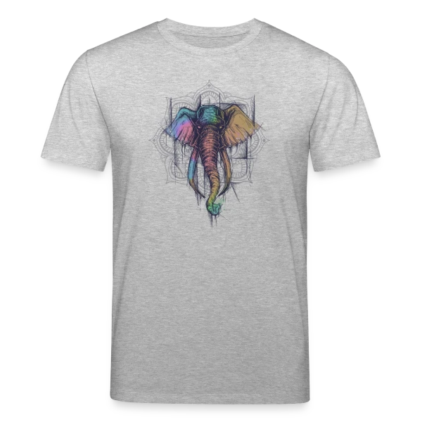 Maquette de T-shirt bio CREATOR Stanley/Stella Unisexe « Éléphant Mandala Coloré - Harmonie Spirituelle » à personnaliser