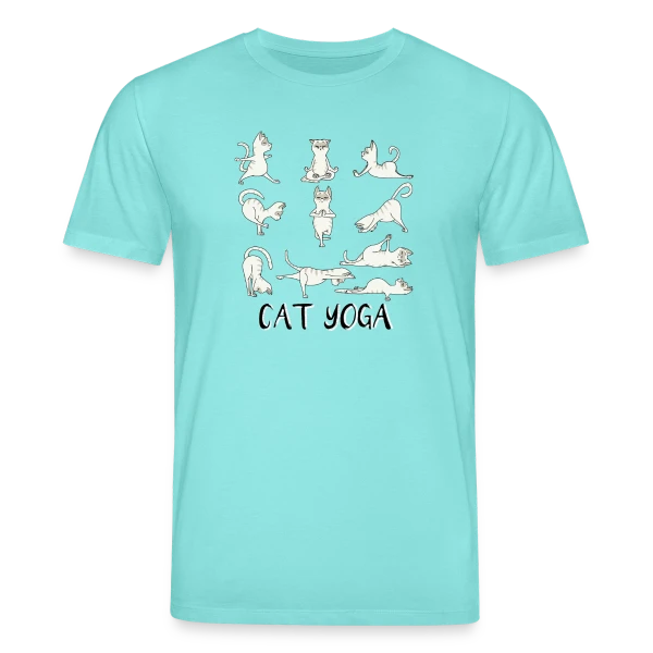 Maquette de T-shirt bio CREATOR Stanley/Stella Unisexe « Chats Yoga Drôles » à personnaliser