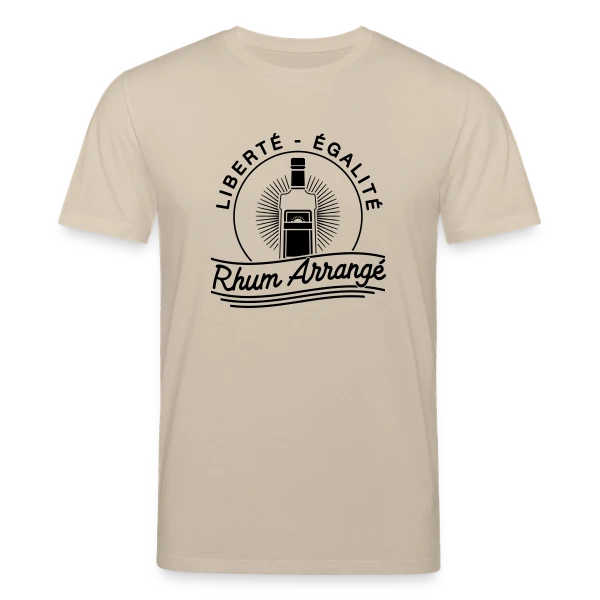 Maquette de T-shirt bio CREATOR Stanley/Stella Unisexe « Liberté, Égalité, Rhum Arrangé : Le T-Shirt Fun » à personnaliser