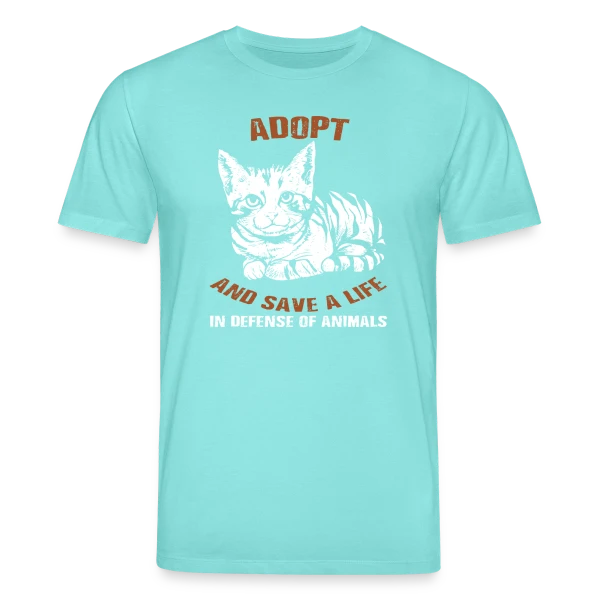 Maquette de T-shirt bio CREATOR Stanley/Stella Unisexe « Adopte un Chat, Sauve une Vie » à personnaliser