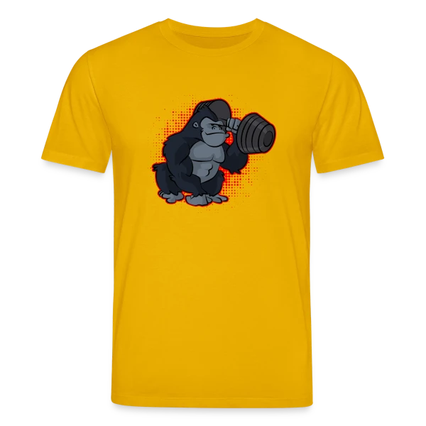Maquette de T-shirt bio CREATOR Stanley/Stella Unisexe « Gorille Musculation - Force et Humour » à personnaliser
