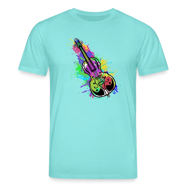 Maquette de T-shirt bio CREATOR Stanley/Stella Unisexe « Violoncelle Symphonie Colorée » à personnaliser
