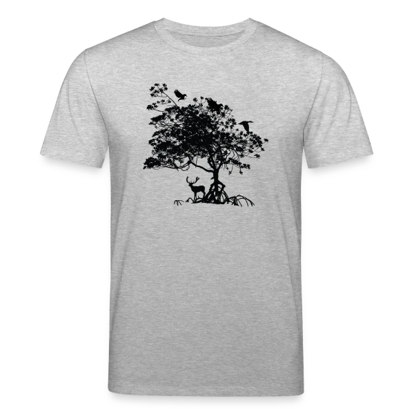 Maquette de T-shirt bio CREATOR Stanley/Stella Unisexe « Arbre Sauvage et Animaux » à personnaliser