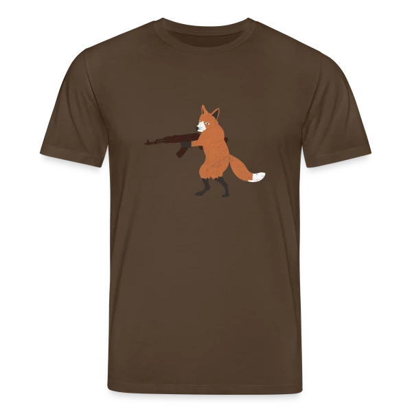 Maquette de T-shirt bio CREATOR Stanley/Stella Unisexe « Renard Rebelle Armé » à personnaliser