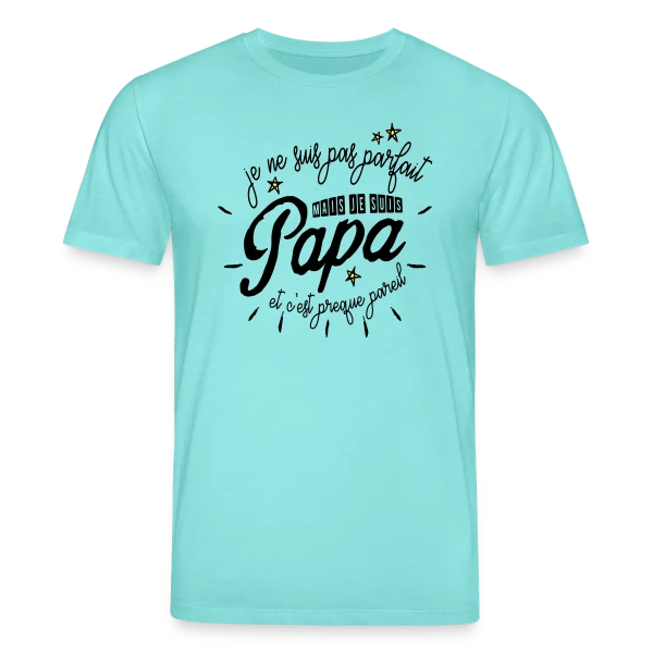 Maquette de T-shirt bio CREATOR Stanley/Stella Unisexe « Papa Presque Parfait » à personnaliser