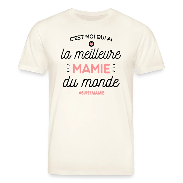 Maquette de T-shirt bio CREATOR Stanley/Stella Unisexe « Mamie en Or : La Meilleure du Monde » à personnaliser