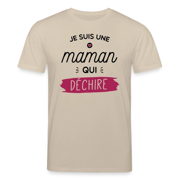 Maquette de T-shirt bio CREATOR Stanley/Stella Unisexe « Maman au Top qui Déchire ! » à personnaliser