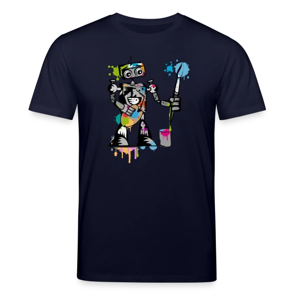 Maquette de T-shirt bio CREATOR Stanley/Stella Unisexe « Le Robot Artiste au Pinceau » à personnaliser
