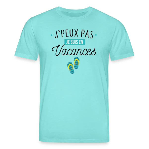 Maquette de T-shirt bio CREATOR Stanley/Stella Unisexe « J'peux Pas, Je Suis En Vacances ! » à personnaliser