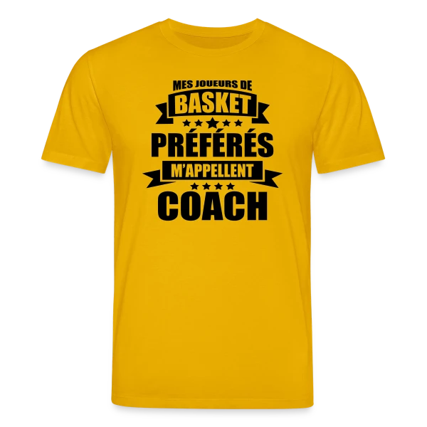 Maquette de T-shirt bio CREATOR Stanley/Stella Unisexe « Coach Basket : Mes Joueurs Préférés M'appellent Coach » à personnaliser