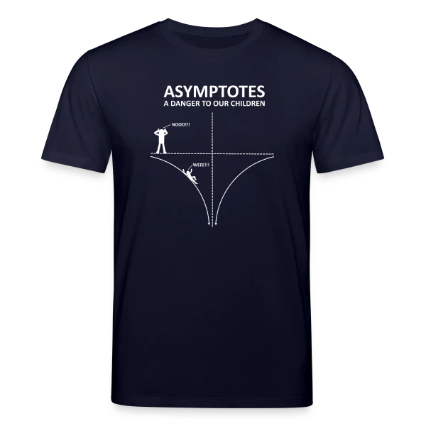 Maquette de T-shirt bio CREATOR Stanley/Stella Unisexe « Asymptotes - Danger pour les Enfants! Prof de Maths Nerd » à personnaliser