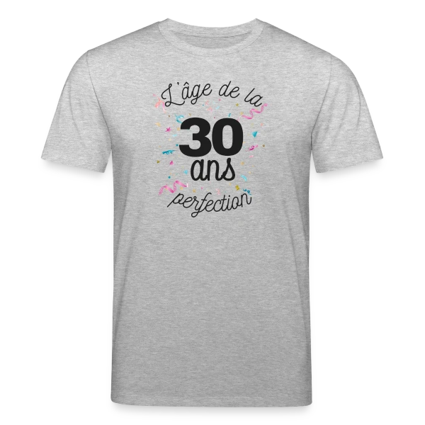 Maquette de T-shirt bio CREATOR Stanley/Stella Unisexe « 30 Ans : L'Âge de la Perfection » à personnaliser
