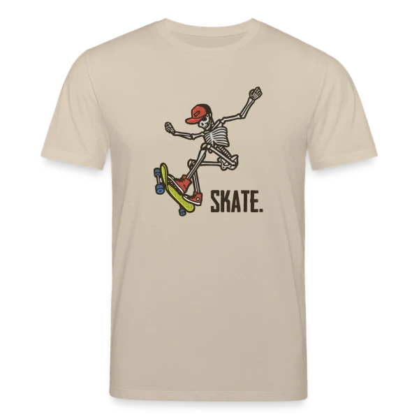 Maquette de T-shirt bio CREATOR Stanley/Stella Unisexe « Skate Squelette Fun » à personnaliser
