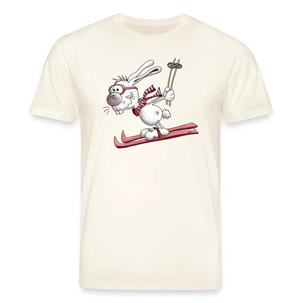 Maquette de T-shirt bio CREATOR Stanley/Stella Unisexe « Lapin Skieur sur la Piste » à personnaliser