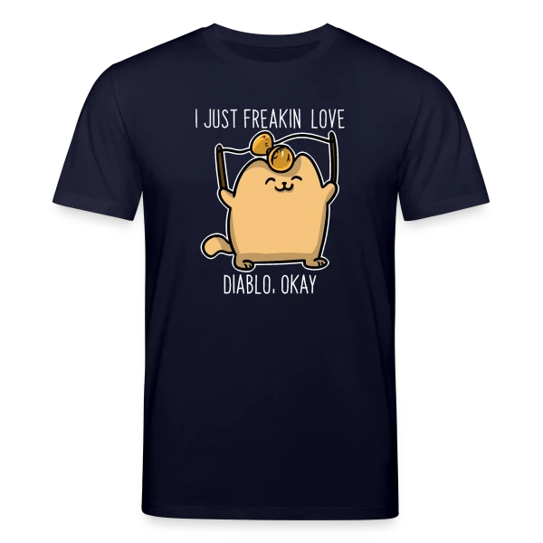 Maquette de T-shirt bio CREATOR Stanley/Stella Unisexe « Chaton Diabolo Joueur » à personnaliser