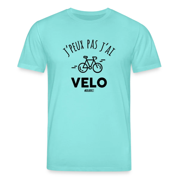 Maquette de T-shirt bio CREATOR Stanley/Stella Unisexe « J'peux Pas, J'ai Vélo ! T-shirt Humour Cycliste » à personnaliser