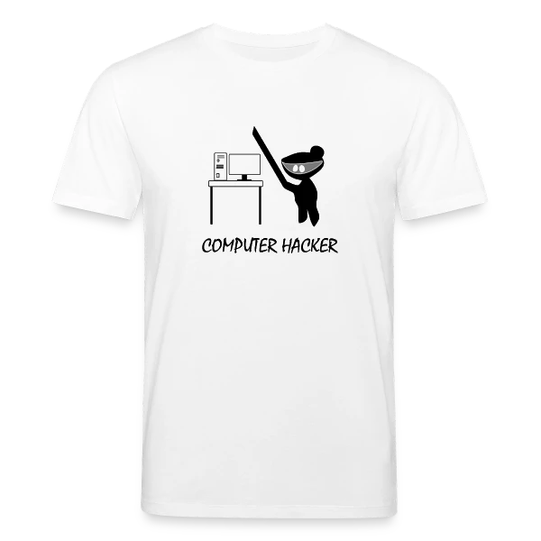 Maquette de T-shirt bio CREATOR Stanley/Stella Unisexe « Codeur Ninja | Humour Hacker » à personnaliser