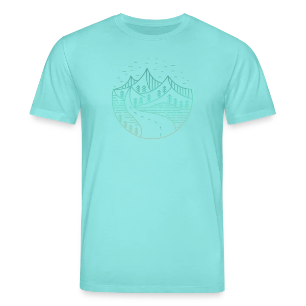 Maquette de T-shirt bio CREATOR Stanley/Stella Unisexe « Chemin Montagneux Minimaliste » à personnaliser