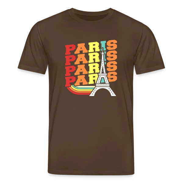 Maquette de T-shirt bio CREATOR Stanley/Stella Unisexe « Paris Rétro Ondulé » à personnaliser