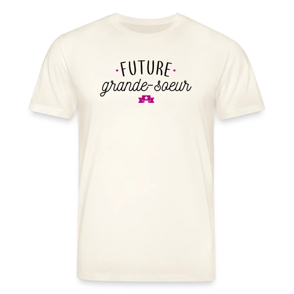 Maquette de T-shirt bio CREATOR Stanley/Stella Unisexe « Future Grande Sœur : Annonce Originale & Cadeau Mignon » à personnaliser