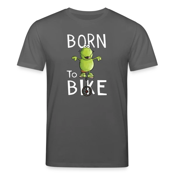 Maquette de T-shirt bio CREATOR Stanley/Stella Unisexe « Né Pour Pédaler - Frocg à Monocycle Comique » à personnaliser