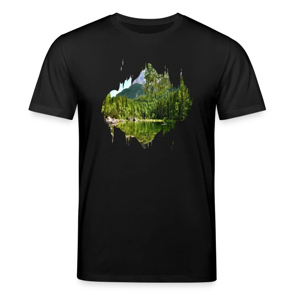 Maquette de T-shirt bio CREATOR Stanley/Stella Unisexe « Paysage Naturel Abstrait Effet Splash » à personnaliser