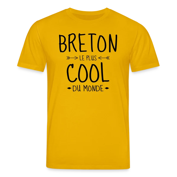 Maquette de T-shirt bio CREATOR Stanley/Stella Unisexe « Breton le Plus Cool du Monde » à personnaliser