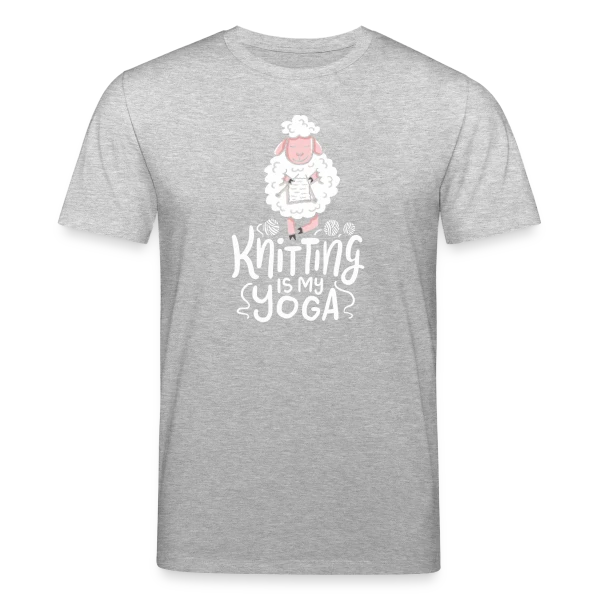 Maquette de T-shirt bio CREATOR Stanley/Stella Unisexe « Tricot & Yoga: Knitting Is My Yoga » à personnaliser