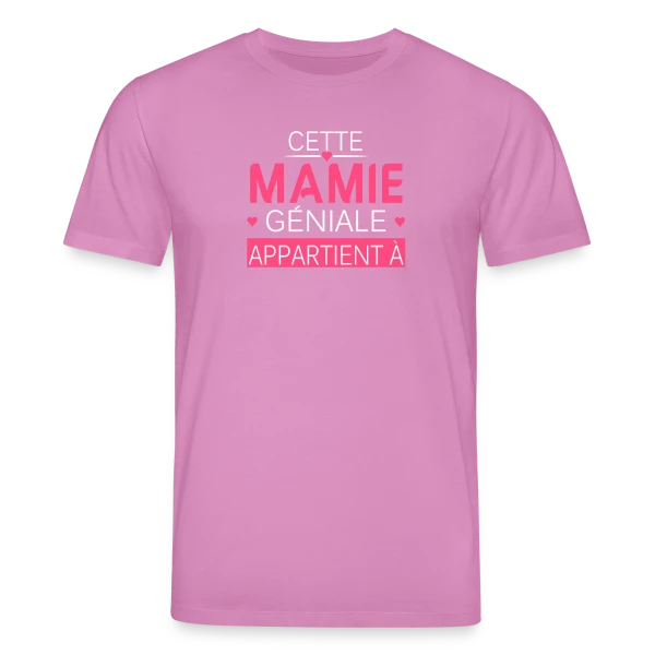 Maquette de T-shirt bio CREATOR Stanley/Stella Unisexe « Cette Mamie Géniale Appartient à... - Cadeau Personnalisé » à personnaliser