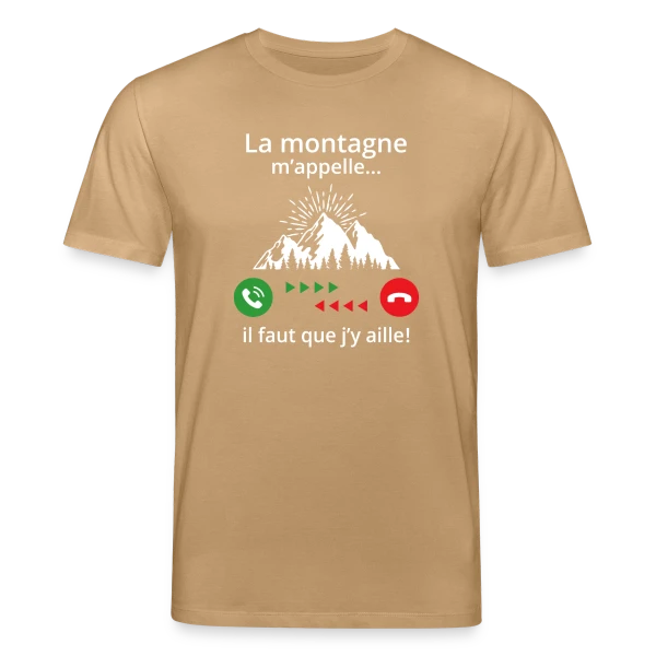 Maquette de T-shirt bio CREATOR Stanley/Stella Unisexe « La Montagne M'Appelle » à personnaliser