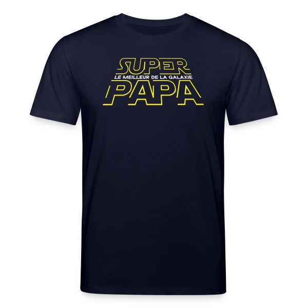 Maquette de T-shirt bio CREATOR Stanley/Stella Unisexe « Super Papa Galactique - La Force est en lui » à personnaliser